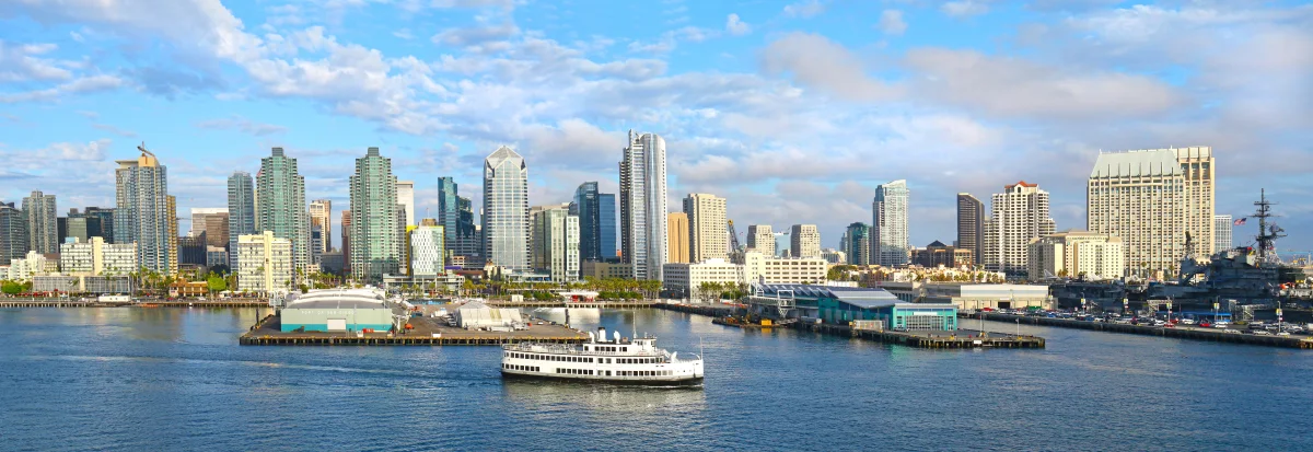 San Diego waterfront skyline on a sunny day