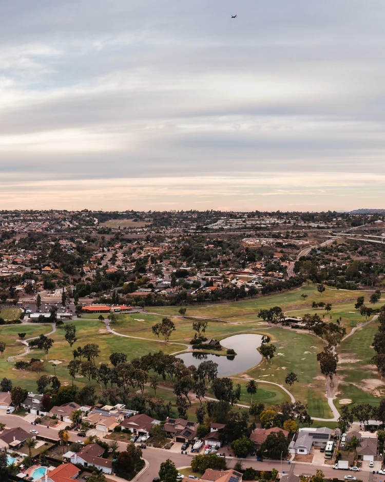 Hillside homes and open residential land in Bonita, California